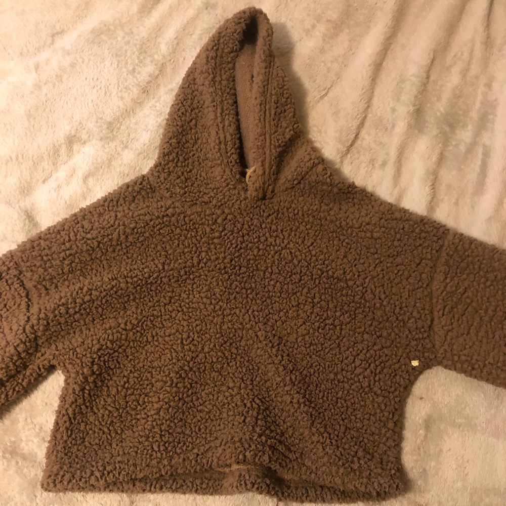 cropped teddy jacket